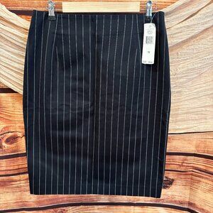 Ralph Lauren Classic Office Black White Pinstripe Skirt Size 10 NWT